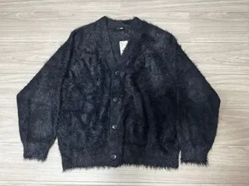 HARE 블랙 퍼 스웨터 가디건 M