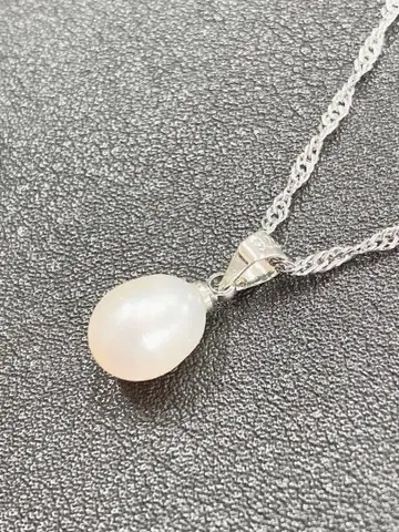순은 진주 드롭형 펜던트 목걸이