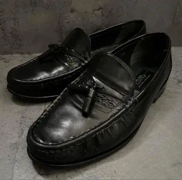 JASON 블랙 가죽 태슬 로퍼