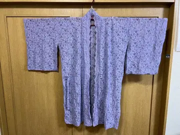 미사용품 폴리 (나일론) 100% 기모노용 레이스 치리요케 코트 연보라