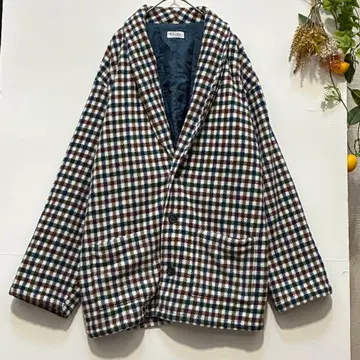 [ G-HOUSE ] 새상품급! 플리스 자켓 체크 롱 캐주얼 L