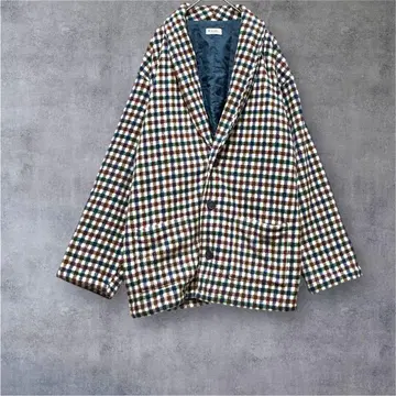 [ G-HOUSE ] 새상품급! 플리스 자켓 체크 롱 캐주얼 L