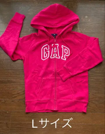 L 사이즈 GAP 집업 후드티 네온 핑크