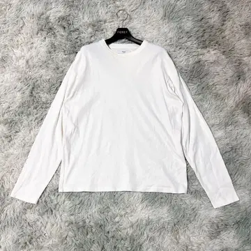 [ Discoat ] M 빅 실루엣 면 100% 무지 긴팔 티셔츠 화이트