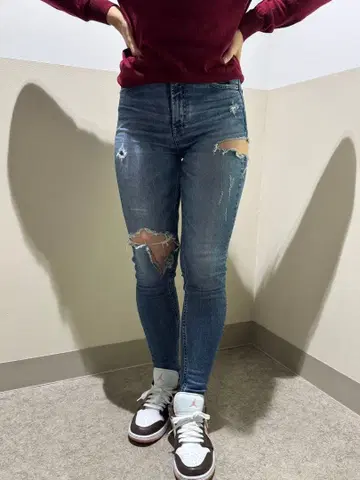 GYDA FitMeDenim 데미지 스키니 데님 M