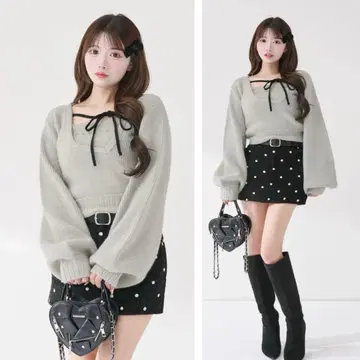 새상품 미개봉 Darich 아지메 레이어드 니트탑 GRY