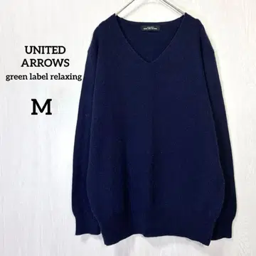 UNITED ARROWS 니트 스웨터 네이비 울 캐시미어 M