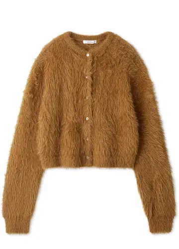 [ Mila Owen ] 크루넥 샤기 니트 가디건