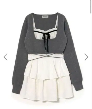 Bubbles 레이어드 티어드 원피스 그레이 M 사이즈