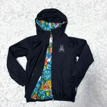 마크앤로나 하와이 한정판 블루종 블랙 집업 꽃무늬 골프 의류