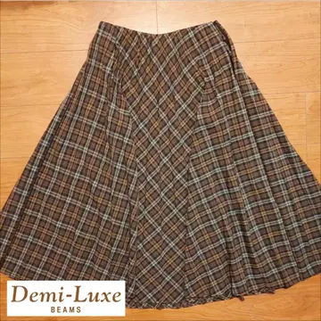 Demi-Luxe BEAMS 데밀룩스 타탄 체크 롱 스커트