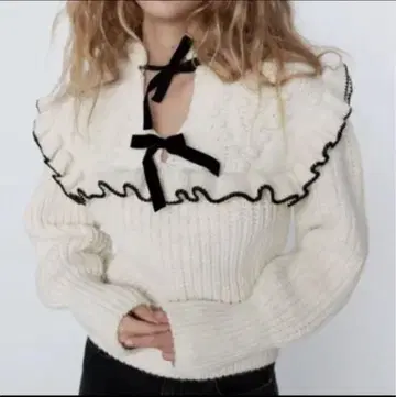 ZARA 자라 리본 포함 니트 스웨터 긴팔