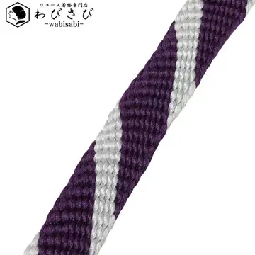 일본 정통의상 소품 허리띠 순수 실크 평조립끈 조립끈 가지색 C-6754