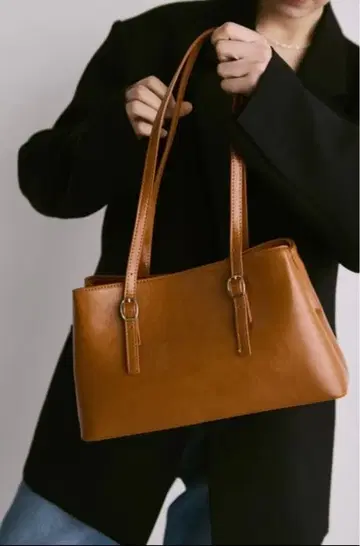 un/neu 앙노이 빈티지 라이크 더블 핸들 백 카멜