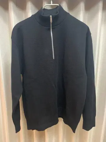 오버 사이즈 하프 지퍼 하이넥 니트 스웨터 풀오버