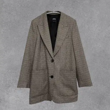 ZARA 체크 무늬 테일러드 자켓