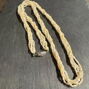 라이스 펄 양귀비 펄 트위스트 롱 목걸이 유품 정리