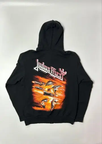 Judas Priest FIREPOWER 블랙 후드티 풀 집업 M