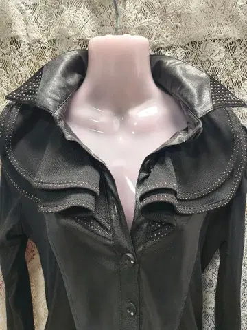 가죽 원피스 코트 세트