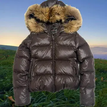 DUVETICA 브라운 퍼 다운 자켓 36