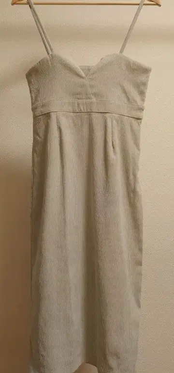 코듀로이 슬리브리스 무릎 기장 원피스 M