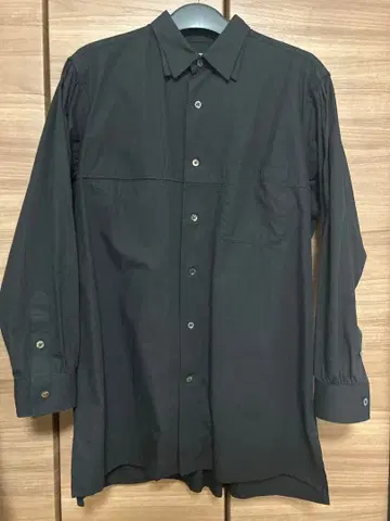 Y's for men 이중 옷깃 긴팔 셔츠 블랙