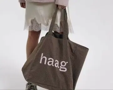 한국 HAAG 체크 백 브라운