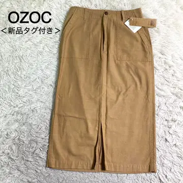 OZOC 베이지 컬러 타이트 스커트