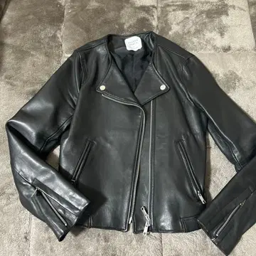 UNITED TOKYO 블랙 가죽 라이더 자켓 사이즈 2 더블