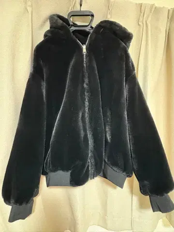 [ ZARA ] 리버서블 퍼 블루종 아우터 봄버 자켓 블랙