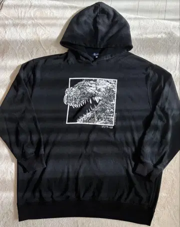 고질라 그래픽 후드티 블랙