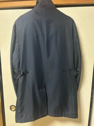 탈부착 라이너 포함 비즈니스 코트 네이비 헤링본