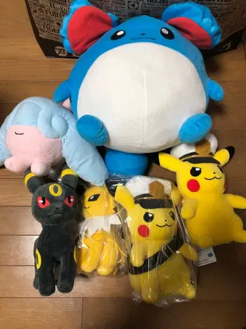 포켓몬 봉제 인형 묶음 판매 블래키 썬더 피카츄 마릴 외
