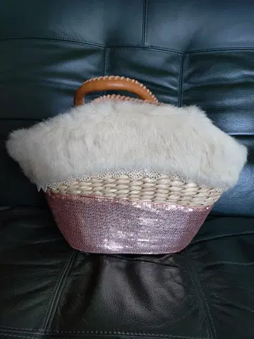 Snidel 바스켓백 퍼 포함 핑크