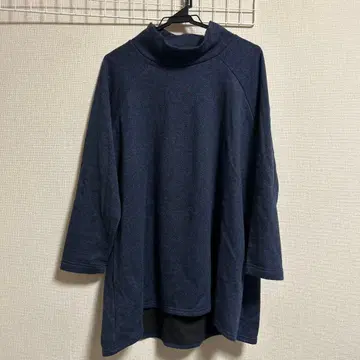 네이비 터틀넥 튜닉 속기모 LL