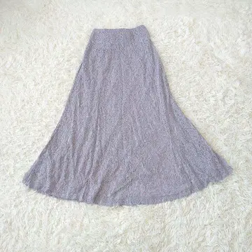 그레일 꽃무늬 레이스 백 레이스업 머메이드 플레어 스커트 S 라벤더