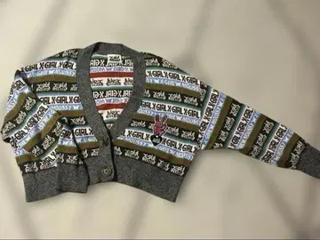 x-girl moussy 컬러풀 스트라이프 가디건