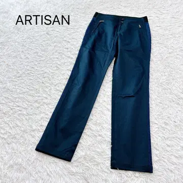 [ 아티산 ] 스트레이트 팬츠 지퍼 포켓 네이비 일본제 락 헤이세이