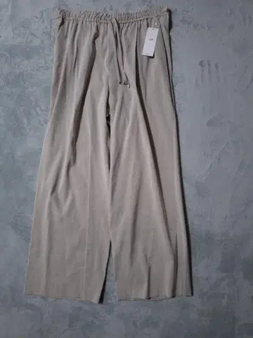 새상품 워셔블 드로스트 팬츠 48 빅 사이즈 베이지