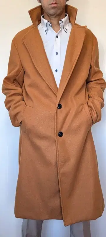 [컨디션 최상] 체스터 코트 카멜 남성용 L 상당 2번 착용
