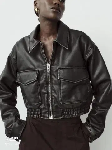 zara 크롭 가죽 자켓