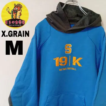 USA 구제 의류 X-GRAIN 스포츠 후드티 M 블랙 블루