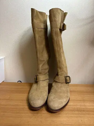 이탈리아제 Volterra  베이지 스웨이드 엔지니어 부츠