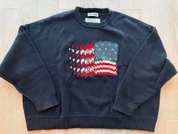 DAIRIKU TTT_MSW 인사이드 아웃 콜라보 성조기 니트 네이비