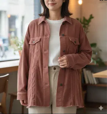 자라 컷팅 코듀로이 자켓 브라운 여성용 무지 긴팔 L