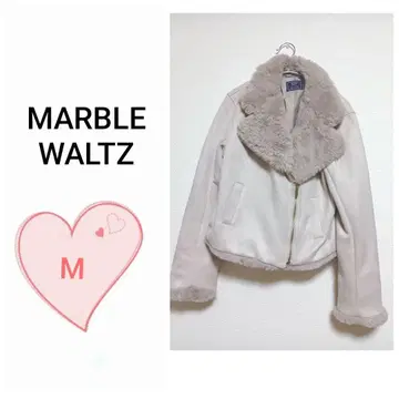 MARBLE WALTZ 스웨이드 퍼 라이더스 블루종