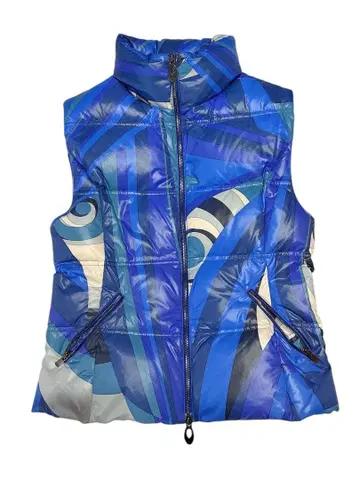 에밀리오 푸치 40 추상 디자인 다운 베스트 블루 계열