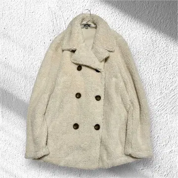 [ 유니클로 ] 보아 플리스 코트 더블 버튼 빅 사이즈 복슬복슬 XL