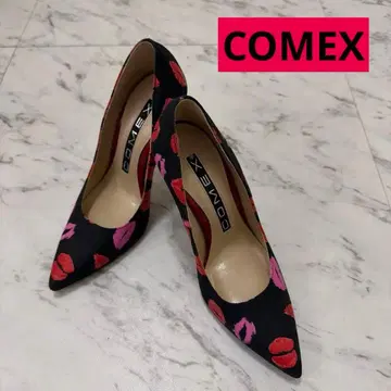 새상품급 COMEX 코메 립 프린트 펌프스 하이힐