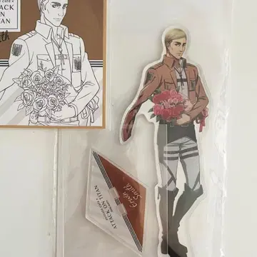 진격의 거인 엘빈 애니메이트 카페 BIG 아크릴 스탠드 특전 포함